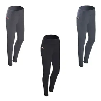 

Women High Waist Tummy Control Slim Leggings Solid Color Ankle Length Workout Long Pants Stretch Fitness Tights With Pocket