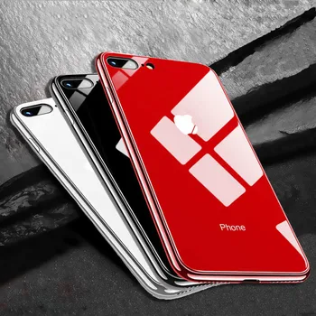 

Luxury Tempered Glass Phone Case Cover For iPhone 11 Pro 6 6S 7 8 Plus X XR XS MAX Mirror Plating Back Case Fashion Cover Coque