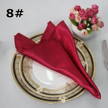 

Pocket Handkerchief Square Satin Napkins Wedding Dinner Table Cloth Decorative For Restaurant Parties Hotel Supplies 10pcs 48cm