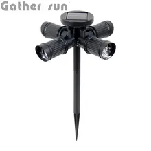 Солнечный газон лампа 28 светодиодный четыре прожектора напольный выход Газон лампа перекрестная граница электричества поставщик внешней торговли