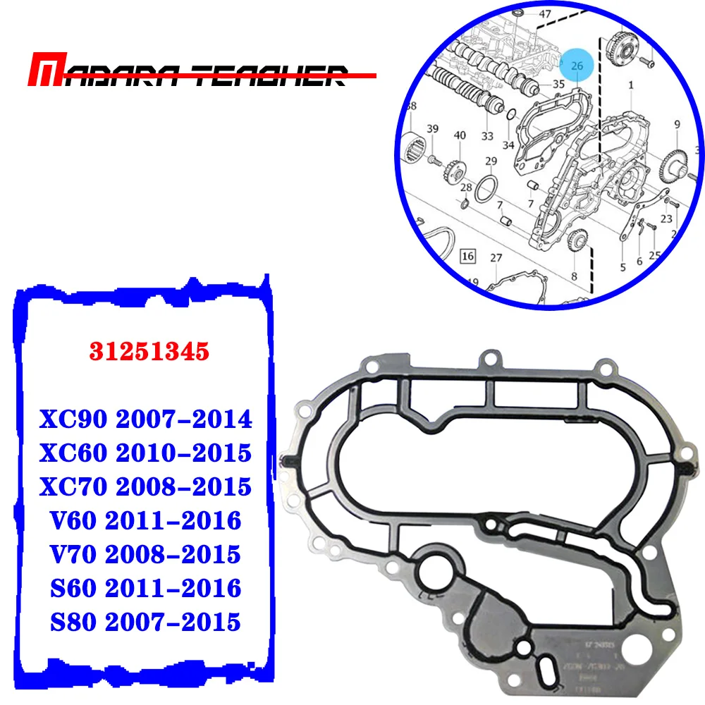 Газораспределения прокладка крышки для VOLVO S60 S80 V60 V70 XC60 XC70 XC90 2007 2008 2009 2010 2011 2012 2013 31251345