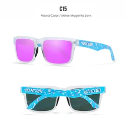 KDEAM 3D Logo Polarized Sunglasses with Real Coating Lens (C15Mirrored Magenta)