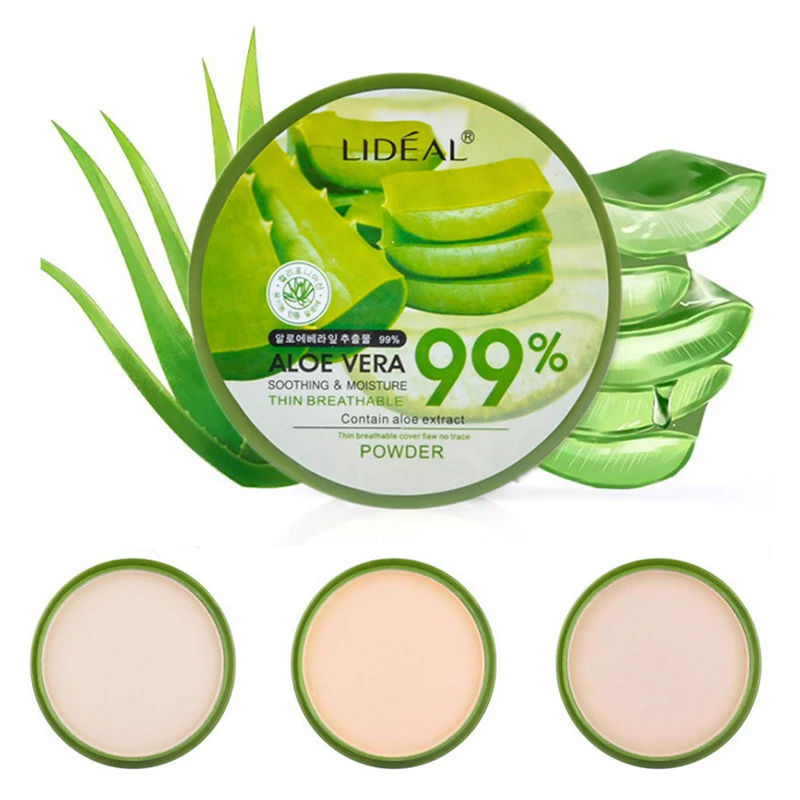 3 цвета отбеливающий натуральный алоэ вера прессованная пудра для лица