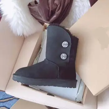 

Australia's top quality snow boots in 2019, women's shoes with buckles in the middle, real sheepskin, 100% natural wool,5 color