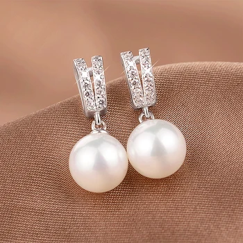 New Trendy Simulated Pearl Dangle Earrings – Simple Stylish Wedding & Engagement Accessories