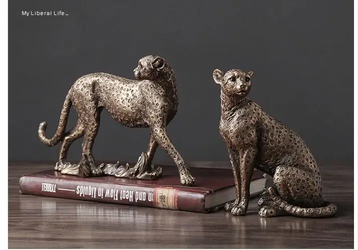 Европейские роскошные изделия из смолы Cheetah Jaguar, украшения для дома, гостиной, статуэтки, ремесла для офиса, рабочего стола, украшения для интерьера, искусство