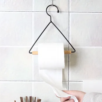 

Kitchen Towel Rack Tissue Paper Roll Holder Scarves Triangle Dish Cloth Stand Shelf Bathroom Toilet Storage Hook Wood Organizer