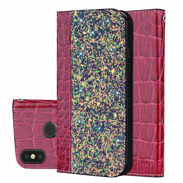 Wine Red Для Xiaomi Redmi 5 Plus флип-кейс Funda Xiaomi Redmi 5 Plus Чехол кожаный блестящий кошелек для Xiaomi Redmi 5A чехол Reddmi5 сумка - Цвет: Wine Red