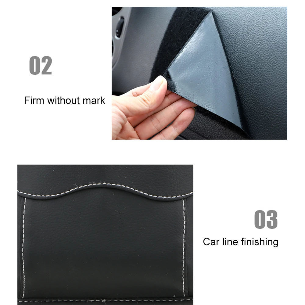 FORAUTO Car Pouch Bags Organizer Car Storage Box PU Leather Cards Mobile Phone Collecting Sticky Bag Stowing Tidying