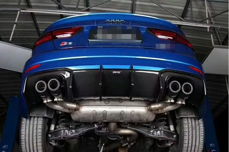 Углеродного волокна передний бампер для губ задний диффузор спойлер Подходит Audi