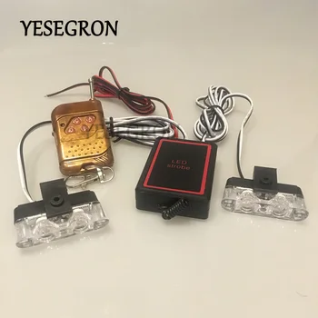 

YESEGRON 3 Flashing Modes 12V Vehicle Car Front Grille Strobe Flash Emergency Warning Light Bar Car Truck Styling flashing lamp
