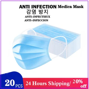 

3 Layer Non Woven Disposable Mouth Mask Men Women Anti-Pollution Anti-Dust Mouth Face Mask Safety Protective Earloops Masks #963