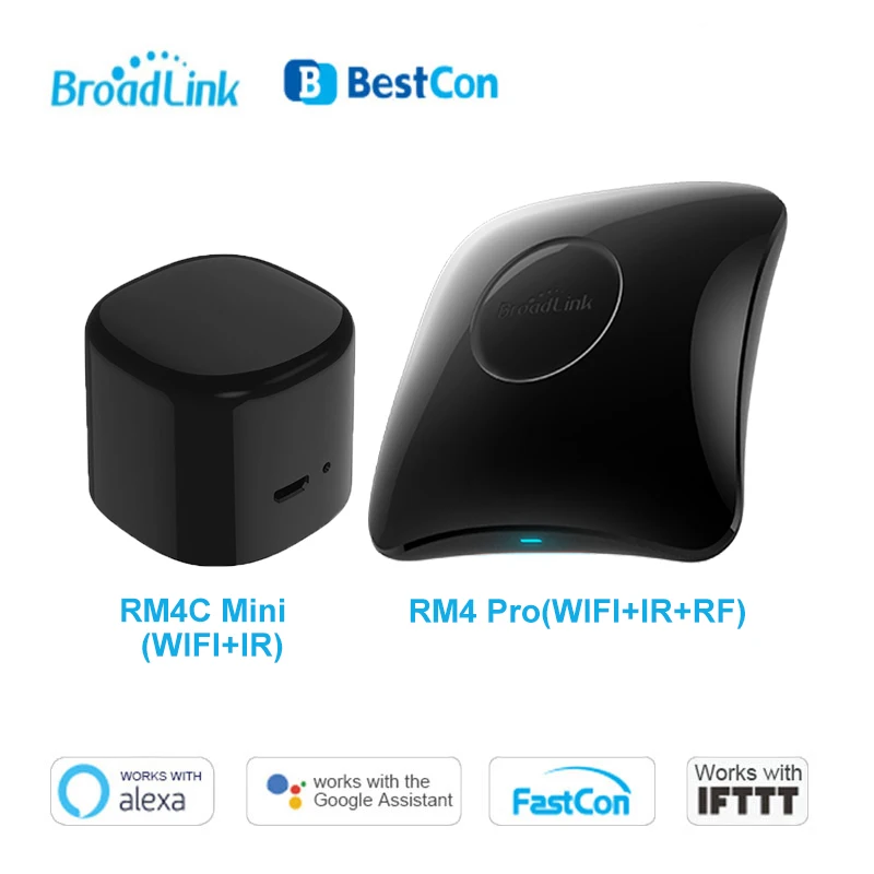 

2020 Broadlink RM4 Pro/RM4C Mini Universal Smart Remote Controller WiFi+IR+RF Switch work with alexa/google home for smart home