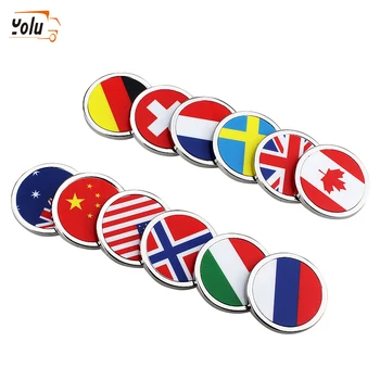 

YOLU Round Sticker Mini Stickers For Canada Germany America Switzerland Russia Netherlands Flap Stickers Car Decoration