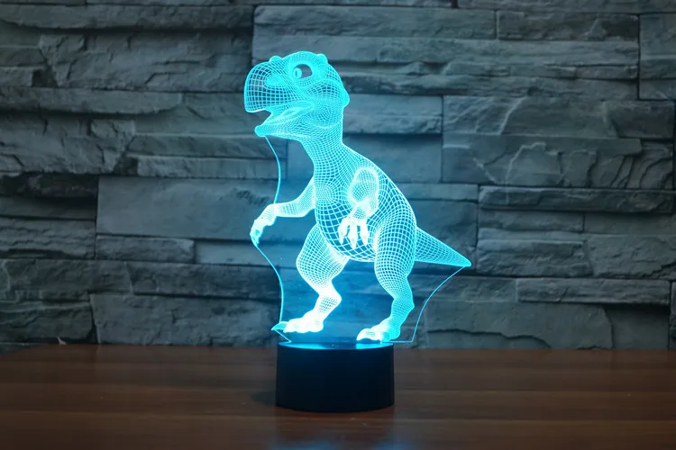 

Cross Border AliExpress to Fight a Lot of Taobao Supply of Goods Acrylic Colorful Touch Remote Control Gift Dinosaur LED Small N