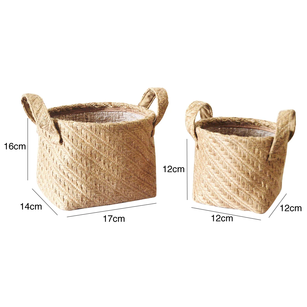 Цветочный горшок бытовой многофункциональный декоративный органайзер для мелочей льняная корзина для хранения белья детский Контейнер для игрушек Плетеный