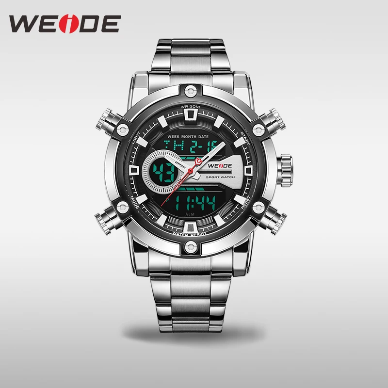 

WEIDE 2020 Watch Men Military Relogio Masculino Quartz Movement Analogue LCD Digital Calendar Men Relojes Watches Men's Watches