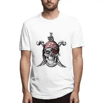 

Print Tshirt Mens Summer Cotton T shirts Jolly Roger Pirate Flag Casual Loose 2020 Man Fashion Sportswear Streetwear T shirts