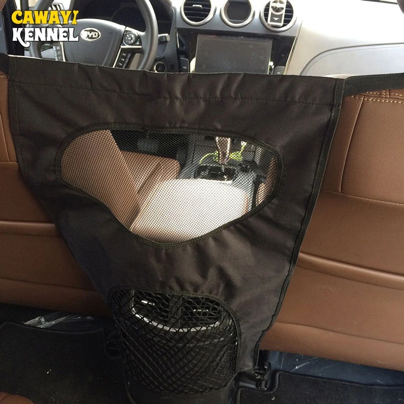 CAWAYI KENNEL Dog Car Carrier Rear Seat Pet Fence Anti collision Mesh Pet Auto Barrier Safety