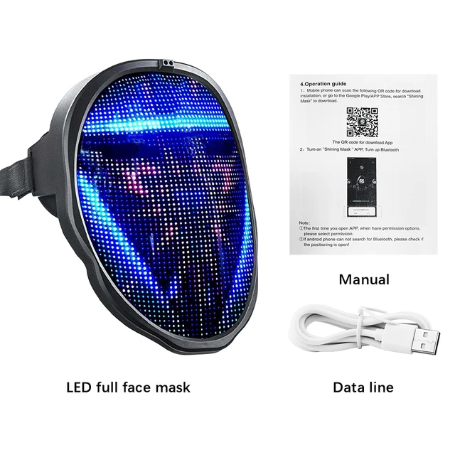 BoywithUke Bluetooth LED Face Changing Mask Diy Picture Text