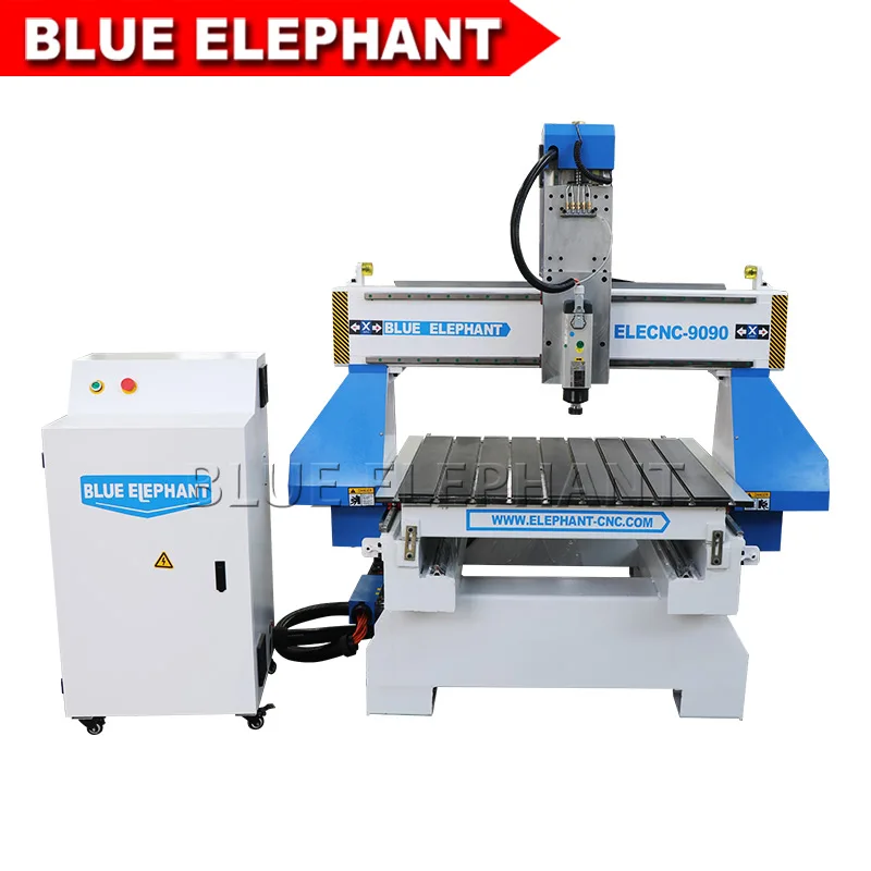 Фрезерный станок с ЧПУ Blue Elephant 9090 деревообрабатывающий фрезерный станок с ЧПУ низкая стоимость 3 кВт Воздушный шпиндель для резки акриловых досок