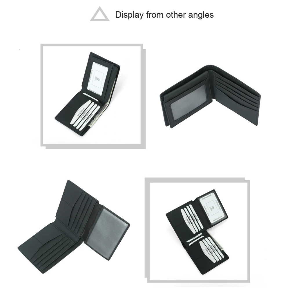 Herren RFID echt Leder geldbёrse портфель Portemannaie Schwarz querformat