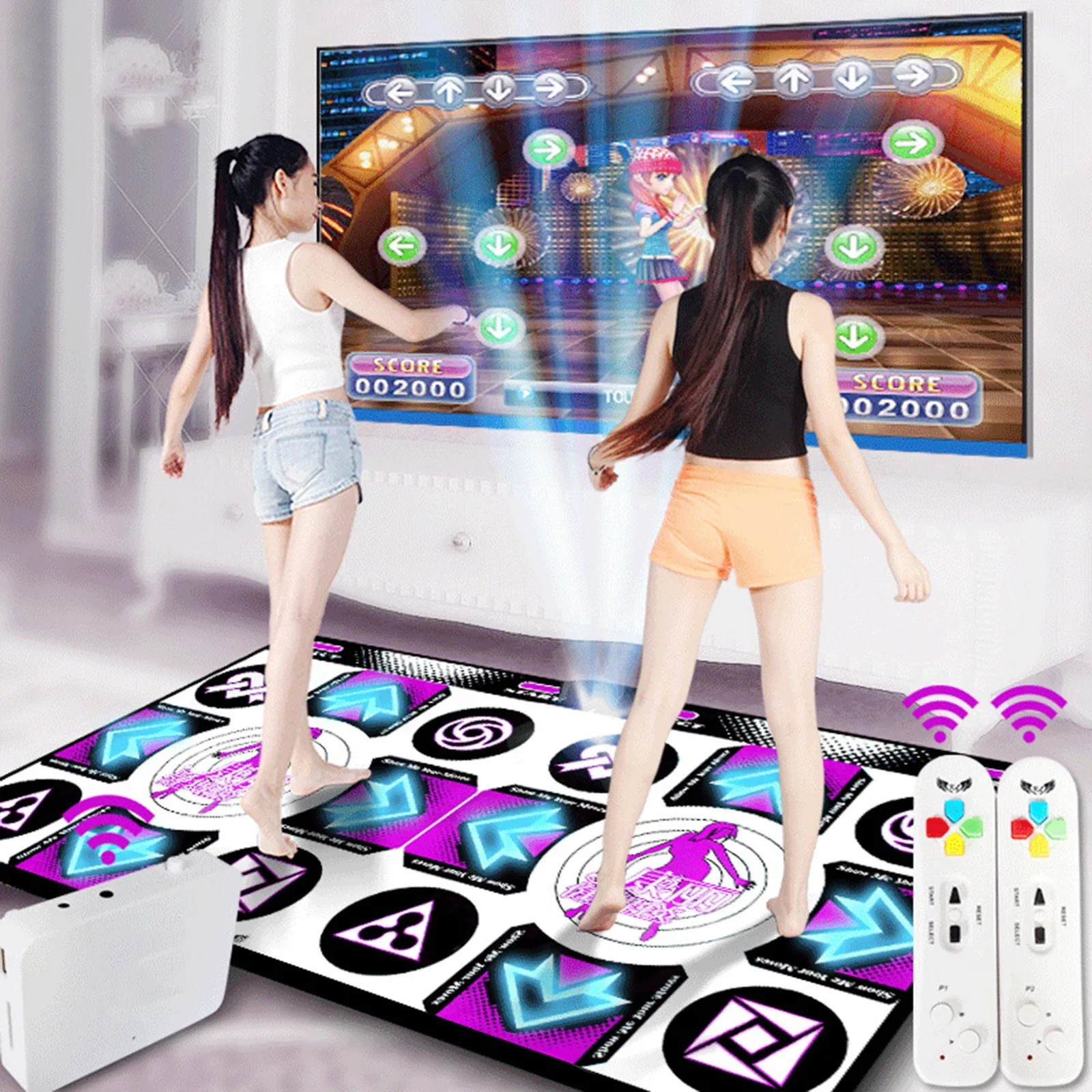Double User Led Lamp Dance mats Non slip Step Pads Sense Game English