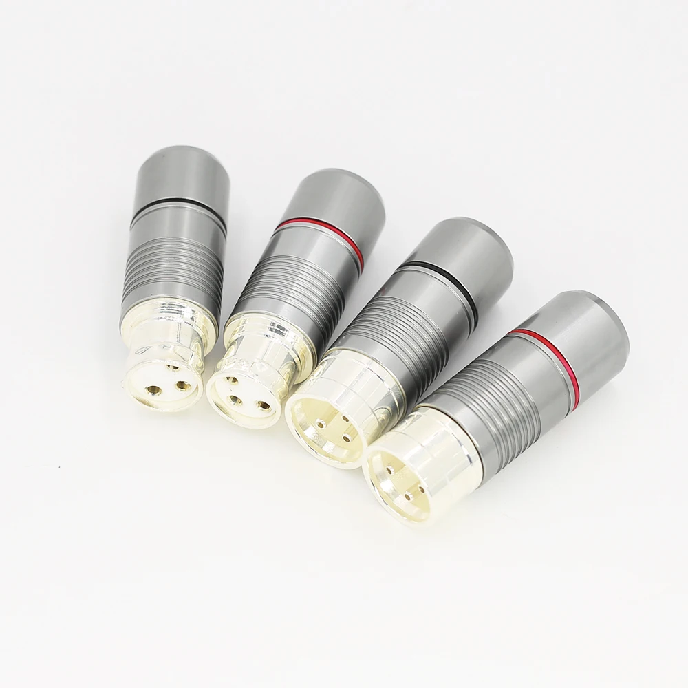 4 шт. VR012 Hi-End посеребренный теллуровый медный мужской разъем XLR аудио XLR балансный разъем для hifi Разъем
