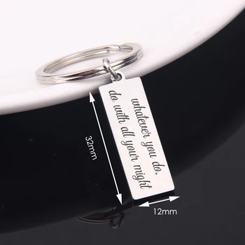 

Hand Stamped Whatever You Do Do With All Your Might Inspire Keychain Trendy Try Hard Jewelry Unisex Gift Charm Holder