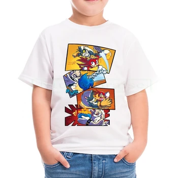 

sonic the hedgehog T Shirt for Boys kids clothes Summer Short Sleeve 3D Cartoon Printed Streetwear cotton Boys Children Tops 14T