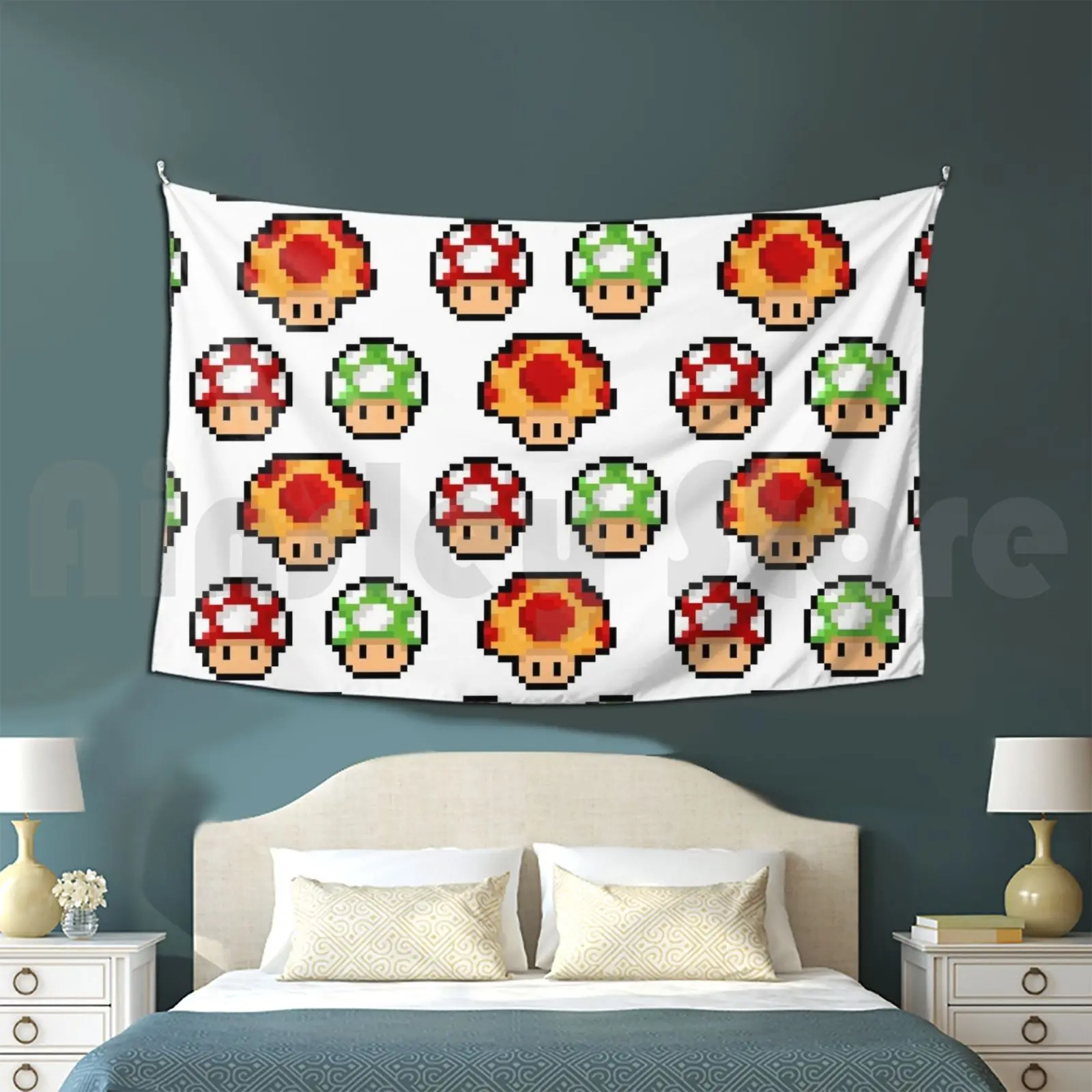 Funghi Arazzo Soggiorno Camera Da Letto 3137 Funghi Fungo Super Switch Wii