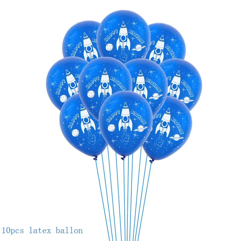 Космические вечерние воздушные шары астронавт, воздушные шары из фольги, тема галактики вечерние, для мальчиков, детский праздничный Декор ко дню рождения, сувениры, гелиевые шары - Цвет: 10pcs ballon