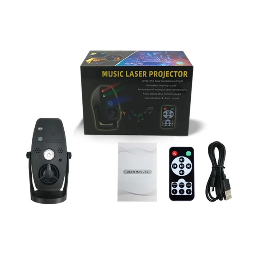 RGB лазерный дискотечный проектор с дистанционным управлением по Bluetooth для диджея