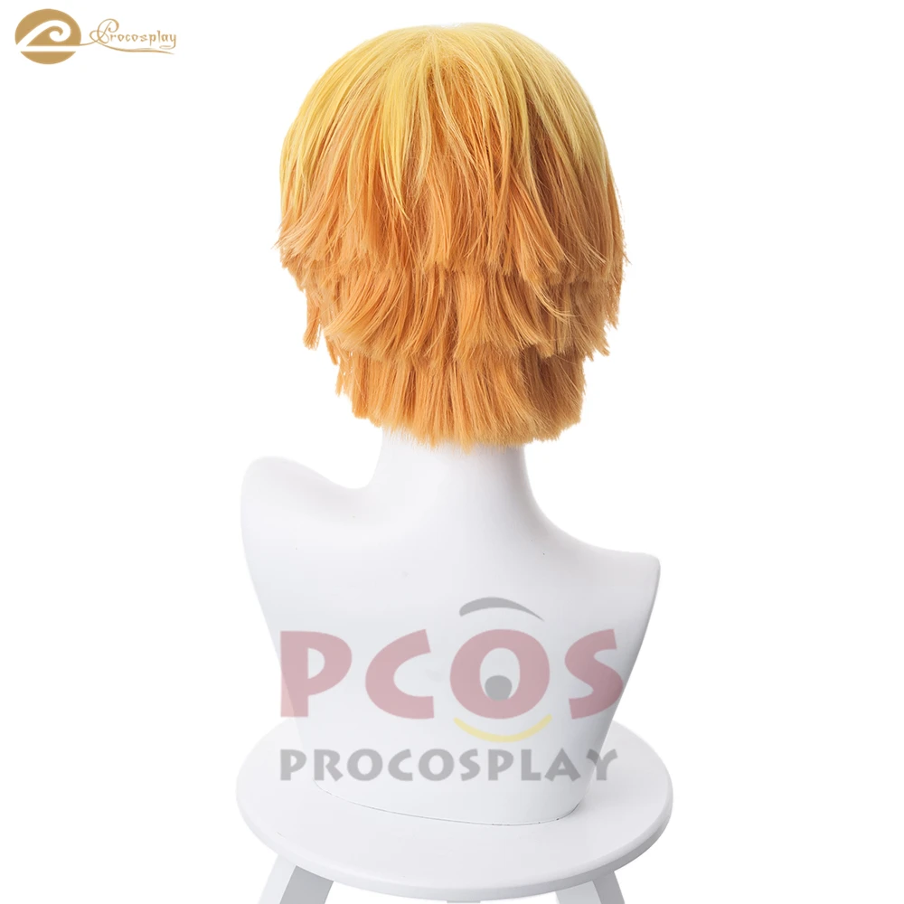 Procosplay Demon Slayer: Kimetsu no Yaiba Ghost killer swordman Agatsuma Zenitsu omega парик для студенческой вечеринки mp004933