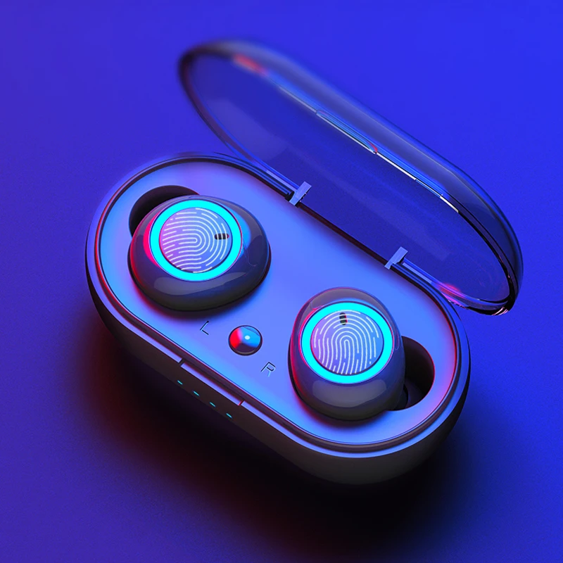 TWS Bluetooth Wireless Mic True Earphone 5 0 Touch Control Earbuds Waterproof Stereo Music Headset With microphone charging box