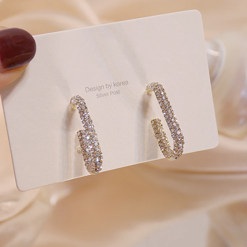 Hot Design Exquisite Super Shine Inlaid CZ Earring for Women Cubic Zirconia Temperament Stud Earrings Accessories Pendant Gift