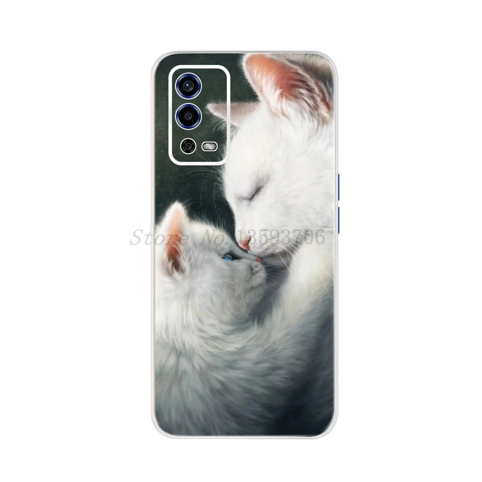 cases for oppo back For OPPO A54 A55 Case 2021 Phone Cover Cute Love Heart Kiwi Printed Soft Silicon Bumper For OPPOA54 CPH2239 Back Protector Cover cases for oppo cases