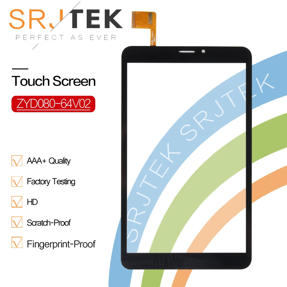 SRJTEK New For 8" inch Tablet ZYD080 64V02 touch screen panel Digitizer