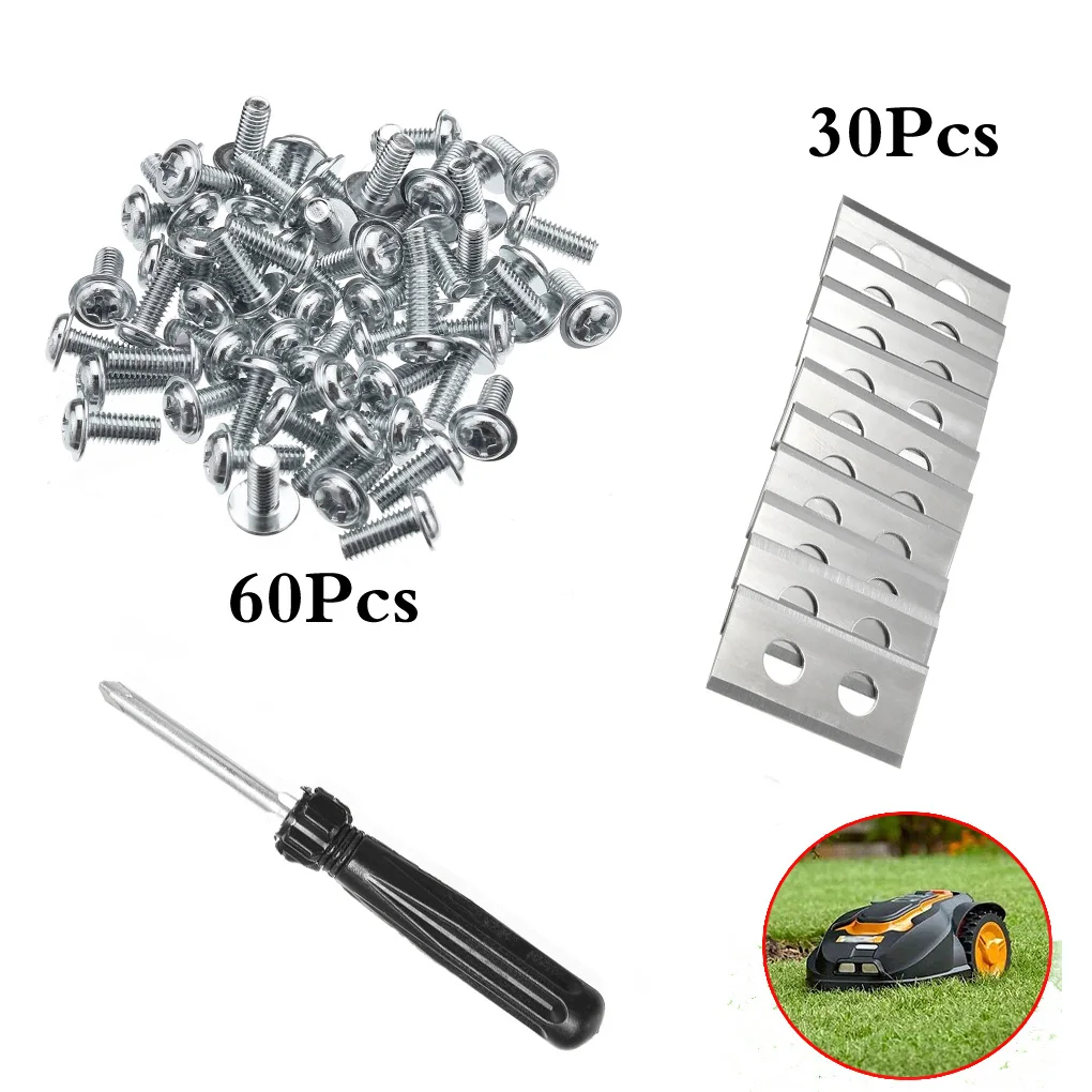 

Replacement for Worx Landroid Mower Robot 30PCS Steel Spare Inserts 0.9MM + 60PCS Screws + 1PCS Screwdriver