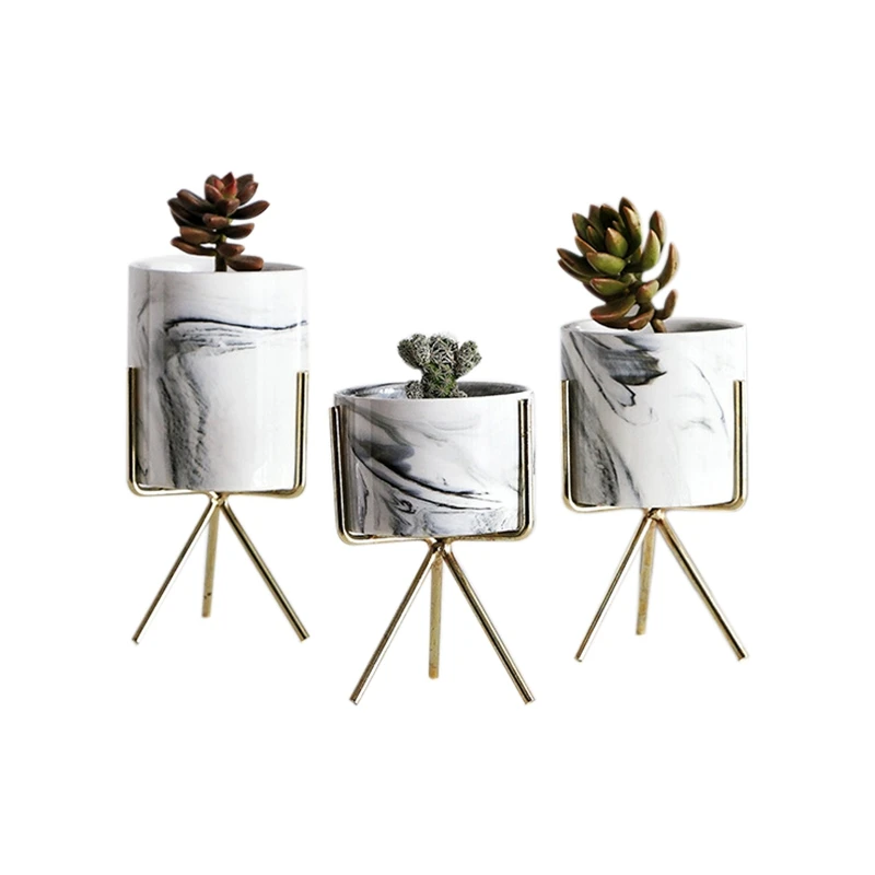 Скандинавский Минимализм стиль мраморный узор Золотая керамика железная художественная ваза Настольный цветочный горшок домашний Свадебный декор для гостиной