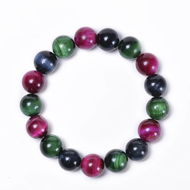 Модные красочные браслеты с камнем тигровый глаз браслет ручной работы из натурального камня чакра Бусины В Стиле Йоги браслет ювелирные изделия для мужчин и женщин