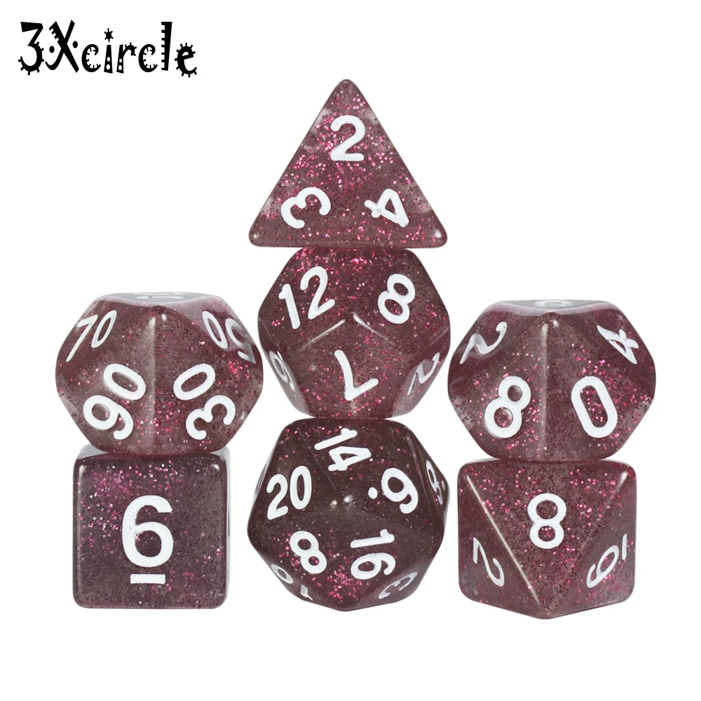 Высокое качество блеск 7 Pc игра кости набор для Juegos De Mesa Dnd Dados ролевые игры