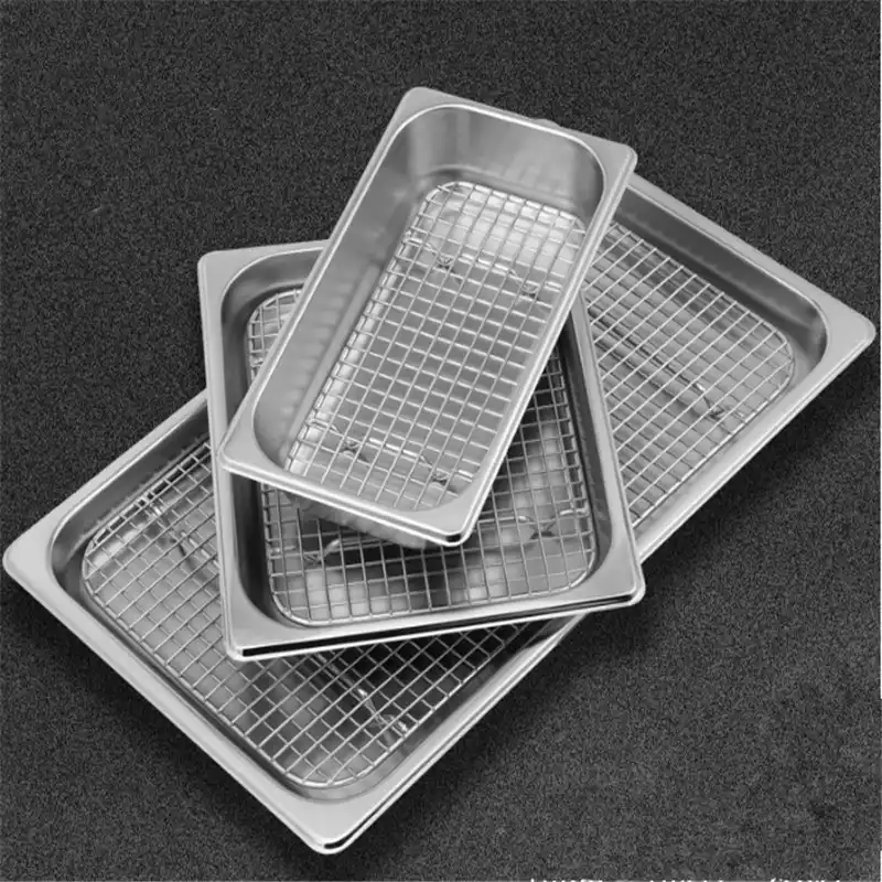 Wire Steamer Kebab Barbecue Mesh Rack BBQ Grill Mesh fish meat Carbon ...
