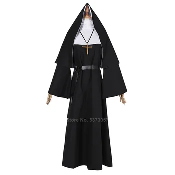 

Ghost Nun Scary Costumes for Women Halloween Carnival Vintage Middle Ages Priest Missionary Clothing Set Stage Performance