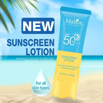 

MABOX Natural SPF 50 Gel Anti Acne Hydrating Day Creams Oil-Control Brighten Anti Aging Wrinkle Collagen Sunscreen Cream