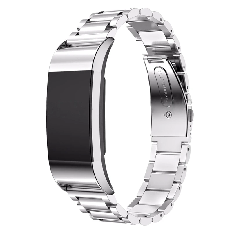 AAAE Топ-Роскошный сменный ремешок из нержавеющей стали для Fitbit Charge 2, серебристый