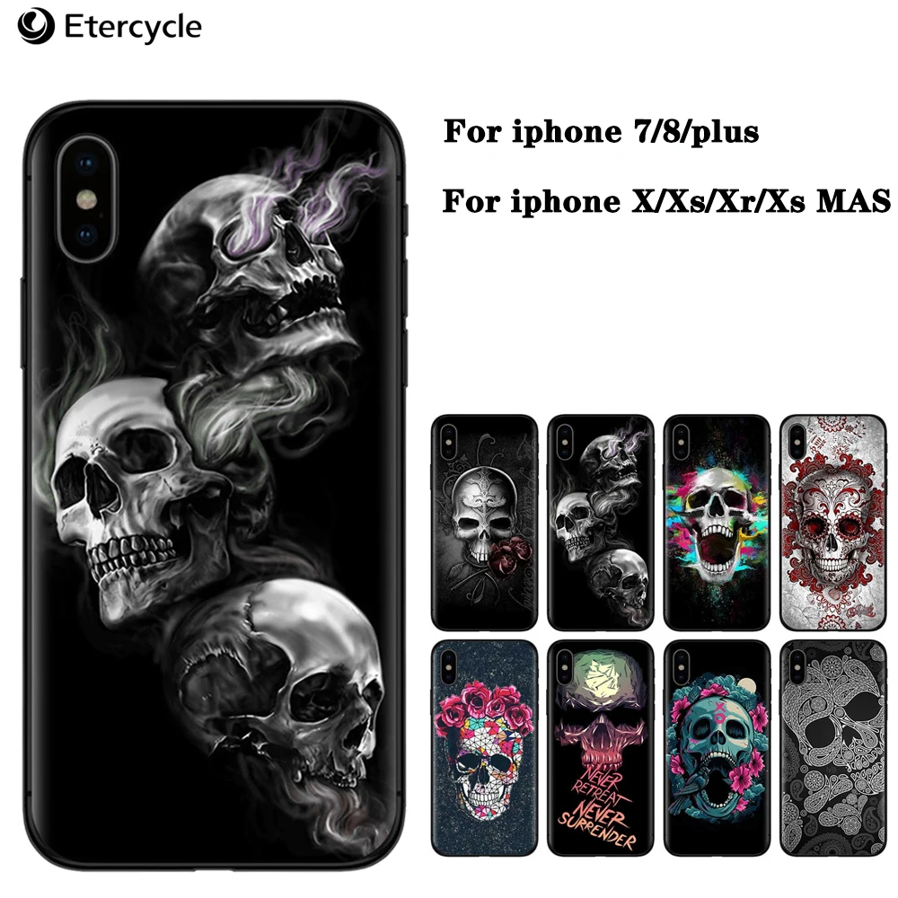 

New For iphone case Horror art pattern For iPhoneXS MAX/iPhoneXR/iPhoneXS/iPhoneX/iPhone7/8 plus silicone Anti-fall Apple case