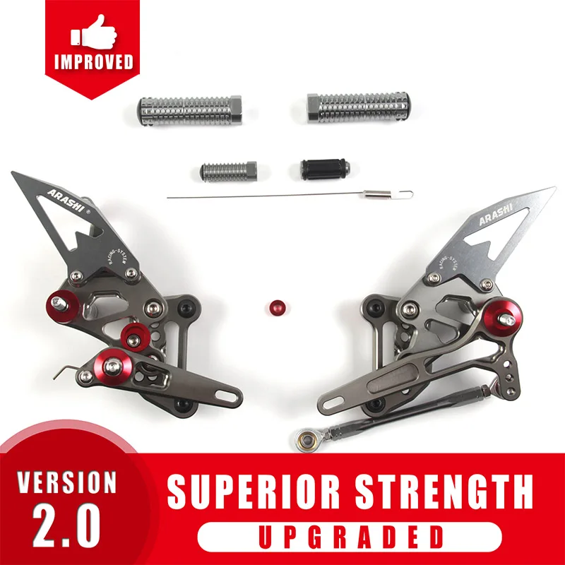 Arashi CNC Регулируемые подножки для KTM 1290 R SUPER DUKE подножки для Rider задние наборы Rearset 14 15 16 17 - Цвет: Gray