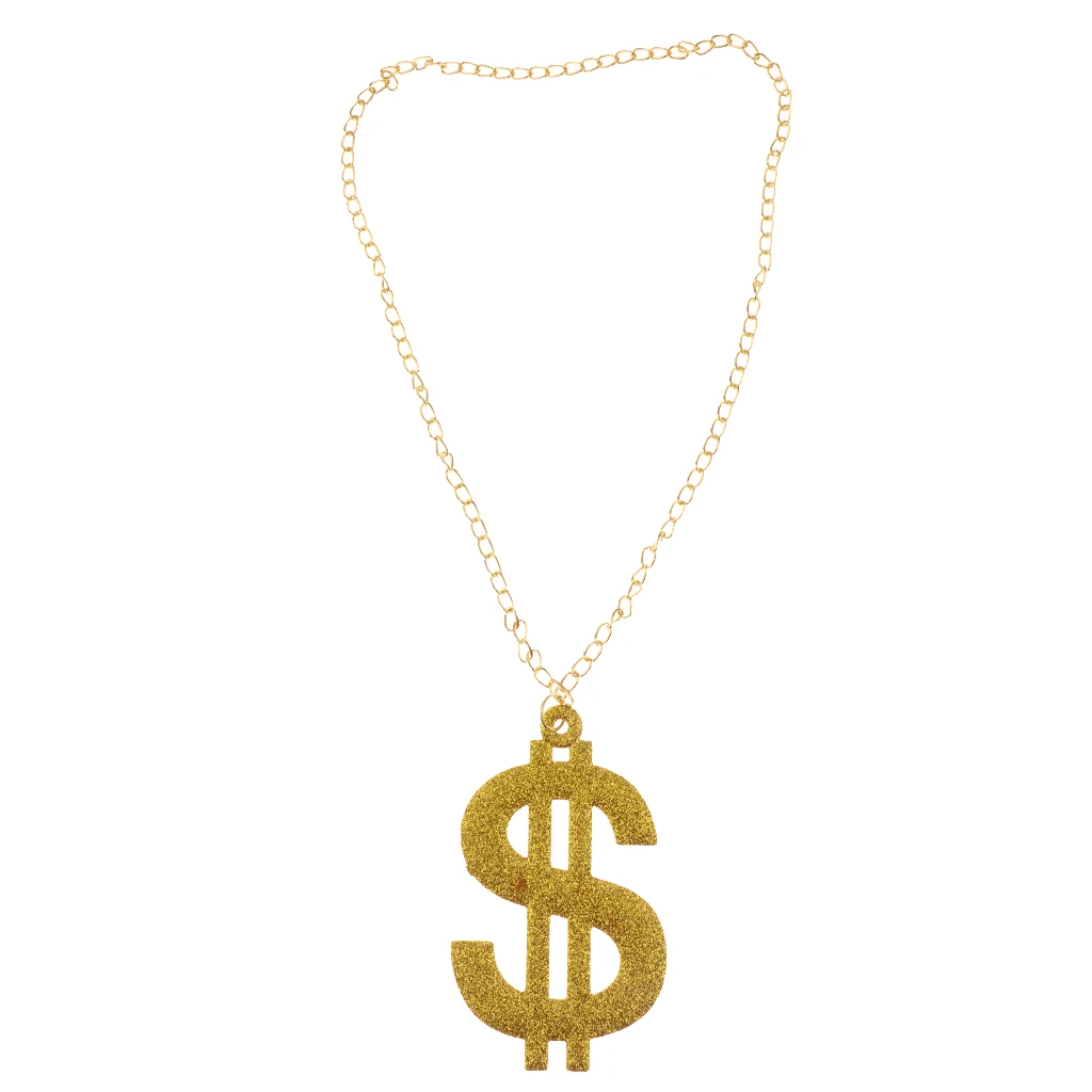 DOLLAR GANGSTER PIMP NECKLACE FANCY DRESS BIG DADDY FANCY DRESS COSTUME