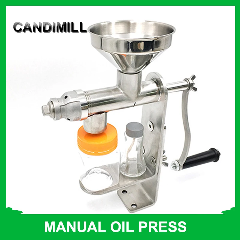 CANDIMILL Household Manual Small Oil Press Stainless Steel Oil Extractor Sesame Peanut Nuts Seeds Oil Presser